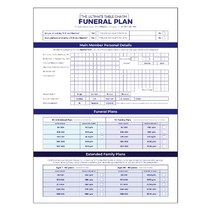 Picture of (10) TC Funeral Plan Application Forms